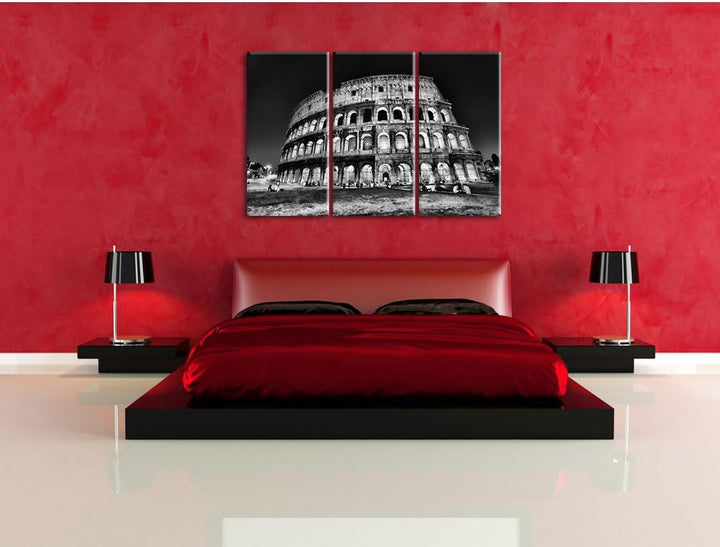 Pixxprint Colosseum in Rom Italien Italy als Leinwandbild/Grösse: 3 Teilig (120x80 cm) cm/Wandbild/K