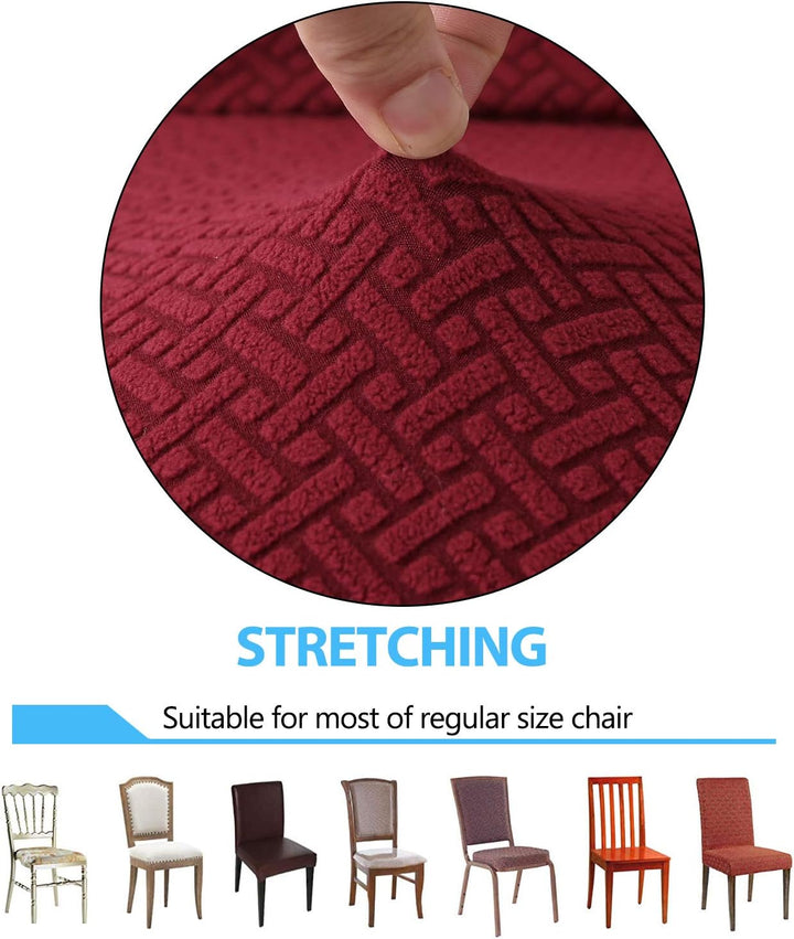 PETCUTE Stuhlhusse stuhlüberzug hussen für stühle Stretch stuhlschleifen Stretch stuhlhussen Weinrot