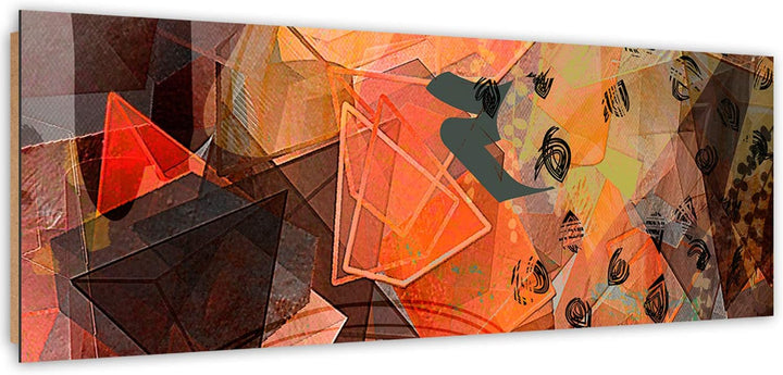 Wandbild XXL Geometrische formen Deko Kunst Bilder Abstrakt Orange 150x50 cm Deco panel 150x50 cm G,