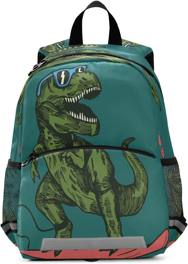 Mnsruu Kinderrucksack, Skateboard, Dinosaurier, Kindergarten, Schultasche für Kleinkinder, Mädchen u