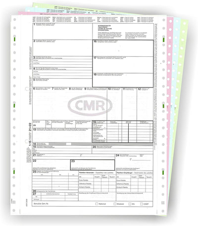 CMR Frachtbrief für internationalen Güterverkehr, 500 Endlossätze, endlos, selbstdurchschreibend