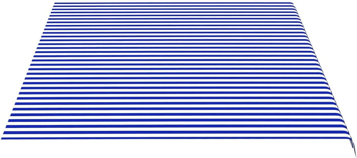 Gecheer Markisenbespannung Sonnenschutz Markisenstoff Markisentuch Markise Blau und Weiss 5x3,5 m