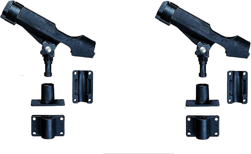 Jenzi 2er Set Bootsrutenhalter schwenkbar auch für Multirollen geeignet gratis Petri Heil Aufkleber
