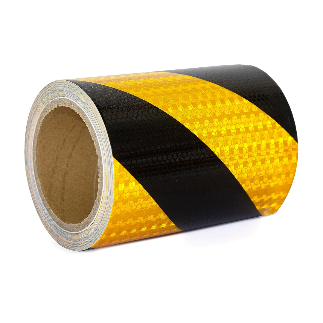 XFXIA Reflektierendes Klebeband, Gelb & Schwarz, 15 cm x 10 m, wasserdicht, reflektierendes Klebeban