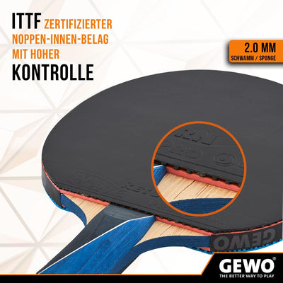 GEWO PS Blast Carbon Pro Tischtennisschläger - ITTF genehmigter Profi-Tischtennisschläger, Carbon-Sc