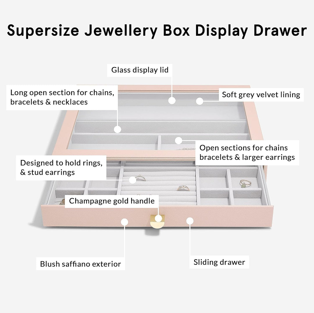 Stackers Blush Supersize Jewellery Box - Set of 3 (with Drawers) Blush Pink, Blush Pink