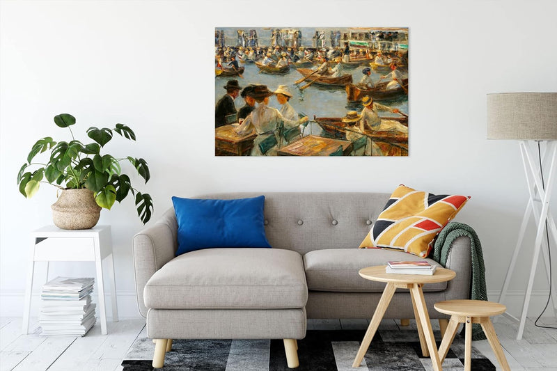 Generisch Max Liebermann - An der Alster in Hamburg als Leinwandbild / Grösse: 100x70 cm / Wandbild