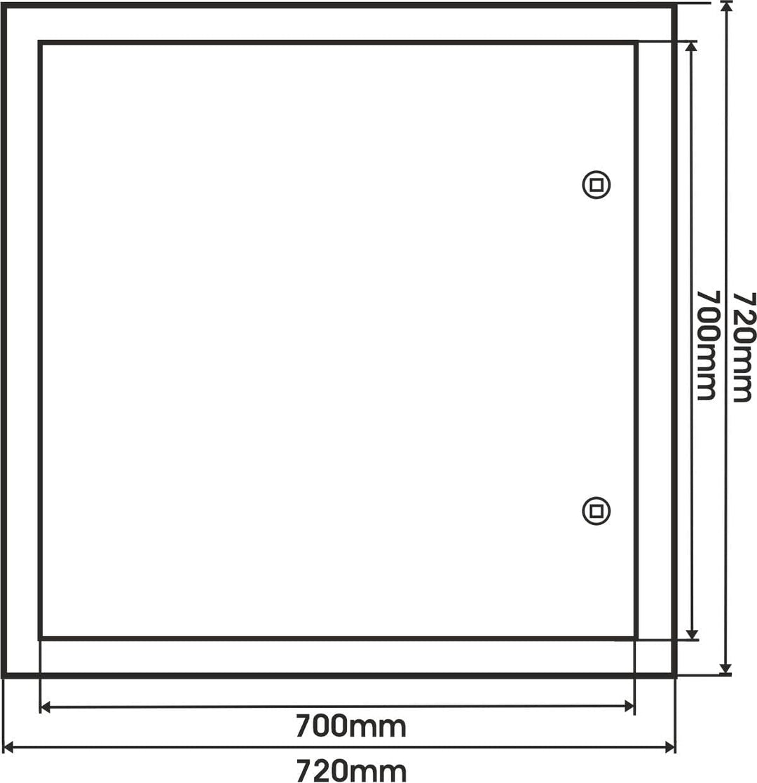 Revisionstür Primus weiss 700x700mm mit Vierkantverschluss