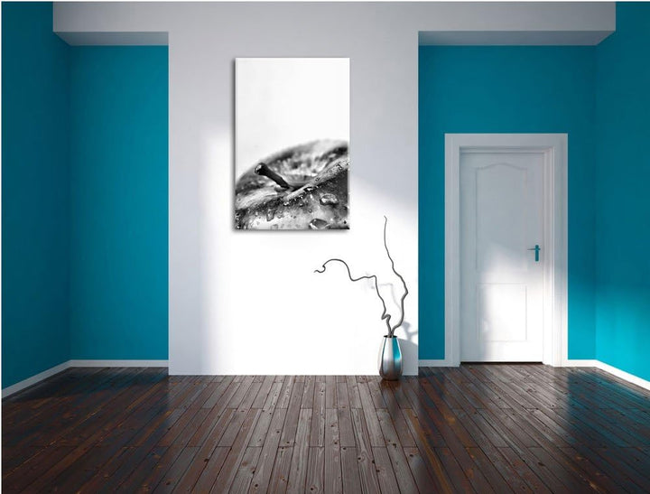Pixxprint Tropfen auf Apfel als Leinwandbild/Grösse: 100x70 / Wandbild/Kunstdruck/fertig bespannt, 1