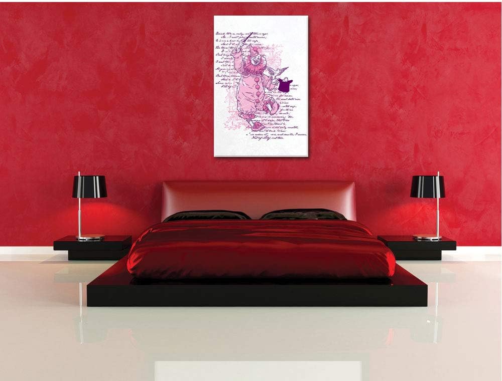 Clown white Leinwandbild Bild auf Leinwand, XXL riesige Bilder fertig gerahmt mit Keilrahmen, Kunstd