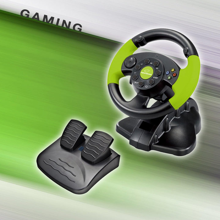 Esperanza HIGH OCTANE XBOX-Edition Gaming Lenkrad mit Gas- und Bremspedal für XBOX 360, Playstation