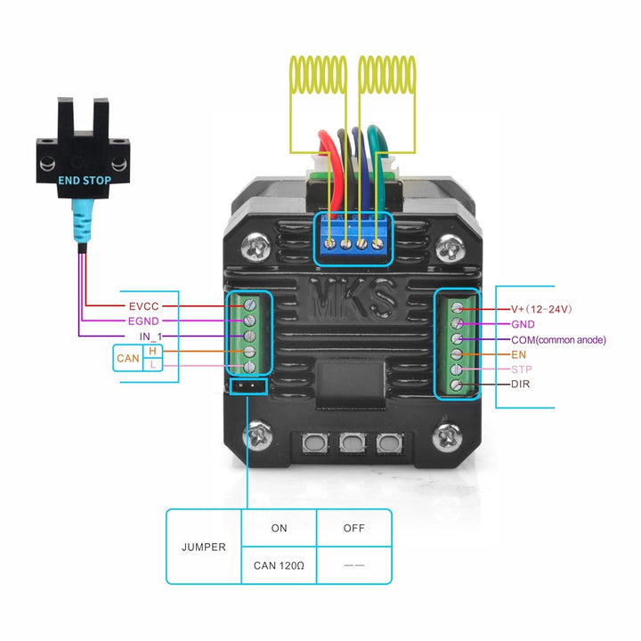 KOOKYE MKS SERVO42D NEMA17 closed loop stepper motor Driver CNC 3d printer for Gen_L FOC quiet and e