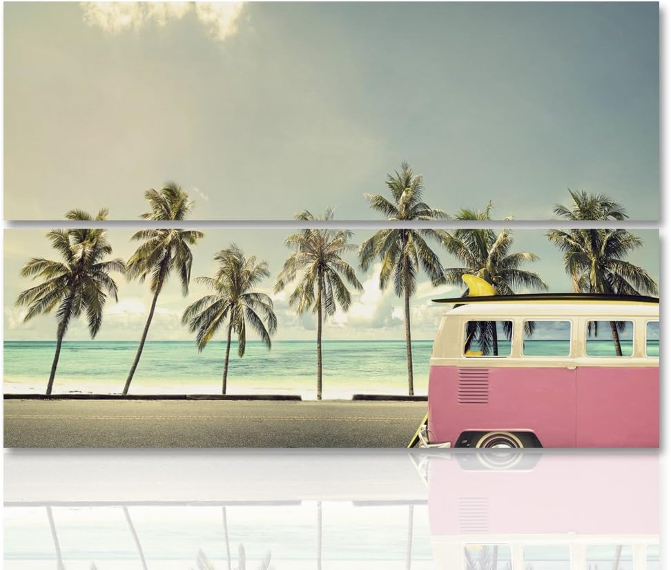 Feeby. Wandbilder - 2 Teile - 60x60 cm - rechteckige Form Bilder Kunstdrucke Deko PanelMEER, STRAND,