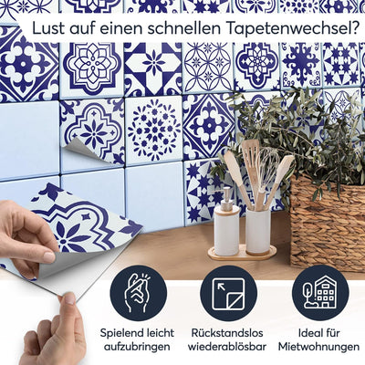CREATISTO Klebefliesen Stickerfliesen Fliesenfolie - Stylische Sticker Aufkleber für Fliesen I Klebe