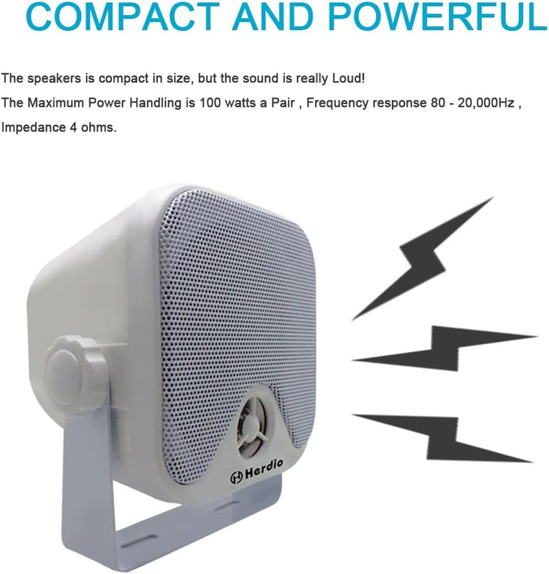 100 W 10,2 cm Mini Marine Lautsprecher Wasserdicht Stereo Audio Lautsprecher System Für ATV UTV Moto