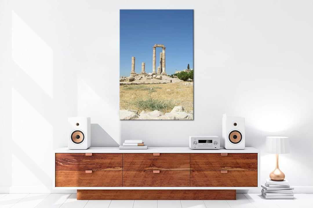deyoli alte Ruine in Jordanien Format: 80x60 als Leinwandbild, Motiv fertig gerahmt auf Echtholzrahm