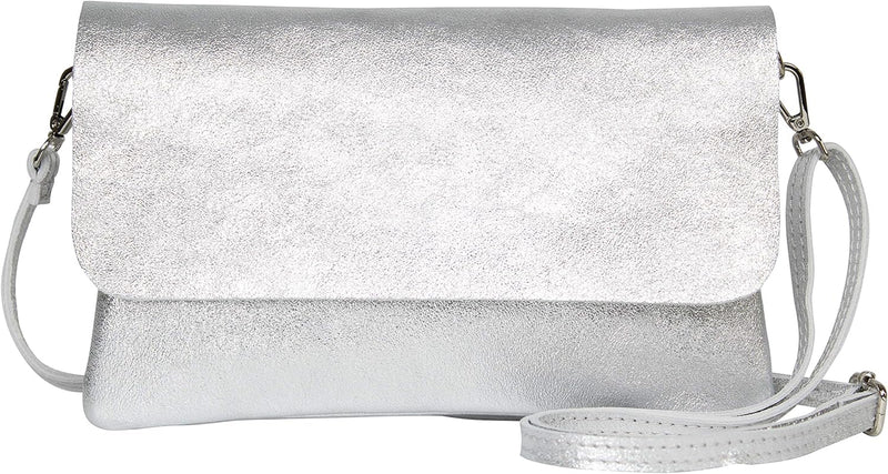 AmbraModa GLX11 - Damen Umhängetasche, Clutch, Handytasche aus echtem Leder mit abnehmbarem und vers