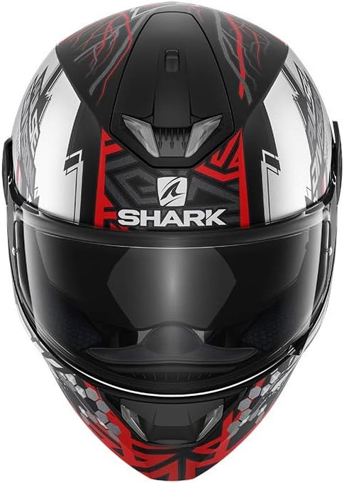 SHARK Herren NC Motorrad Helm, Schwarz/Weiss/Rot, XS XS Schwarz/Weiss/Rot, XS Schwarz/Weiss/Rot