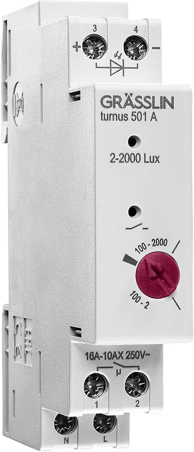 GRÄSSLIN 18.18.0013.1 Turnus 501 A – analoger Dämmerungsschalter mit externem Helligkeitsfühler für