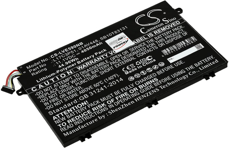 Akku für Laptop Lenovo ThinkPad E580-20KS001RGE, 11,1V, Li-Polymer