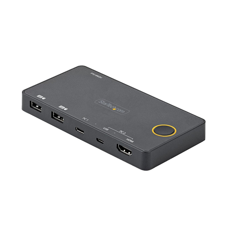 StarTech.com 2 Port Hybrid KVM Switch HDMI + USB-A & USB-C - 4K 60Hz HDMI 2.0 Monitor - Kompakter De