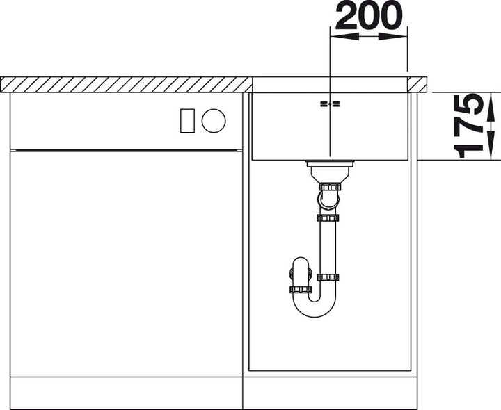 BLANCO SUPRA 400-U | Edelstahl | Einbauart: Unterbau | ohne Ablauffernbedienung | 45er Unterschrank