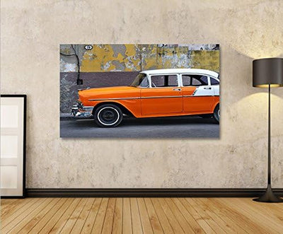 islandburner Bild Bilder auf Leinwand Auto in Cuba 1p XXL Poster Leinwandbild Wandbild Dekoartikel W