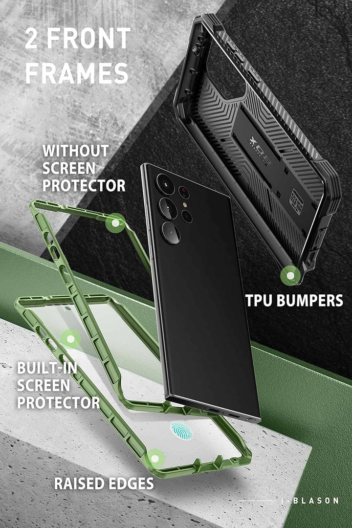 i-Blason Armorbox Series Hülle für Samsung Galaxy S23 Ultra 5G Bumper Case mit 2 Vorderseite (ohne D