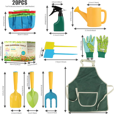 Wedhapy Kids Gardening Set Kids Gardening Tools 20pcs/Set Mini Ergonomic Kleinkind Gartenset Tragbar