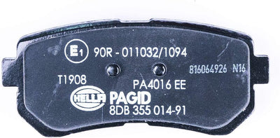 HELLA PAGID 8DB 355 014-911 Bremsbelagsatz - T1908 - Dicke/Stärke: 16.5mm - Bremssystem: Mando - mit