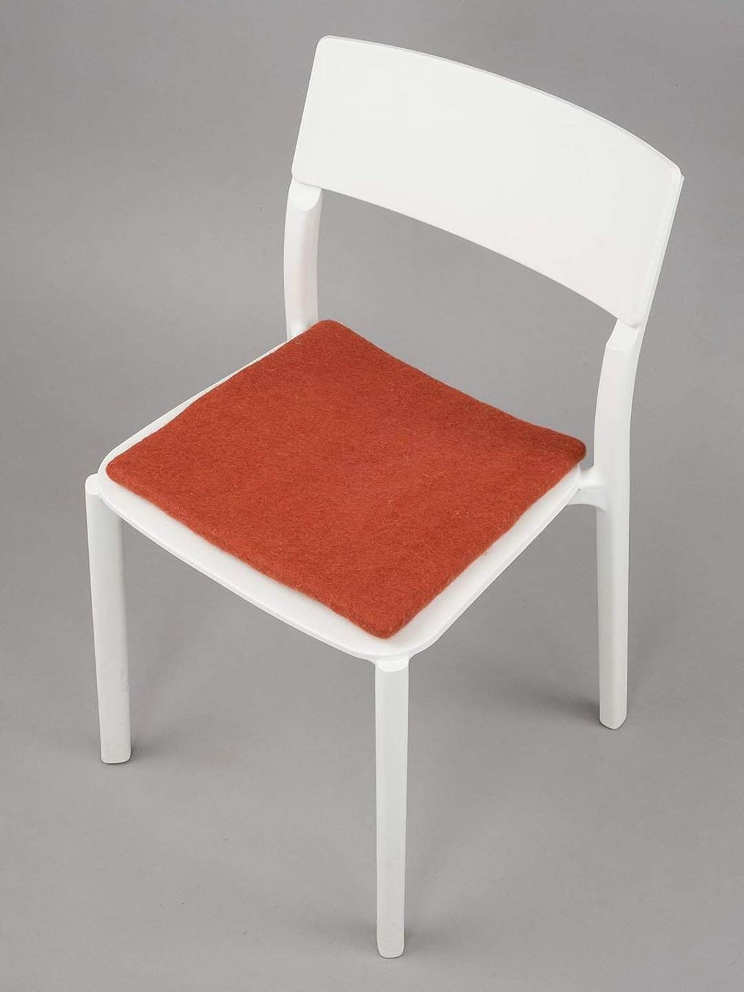 myfelt Flache Filz Sitzauflage, Filz Stuhlauflage - Lora - quadratisch, 36x36 cm, Rostrot, Rostrot