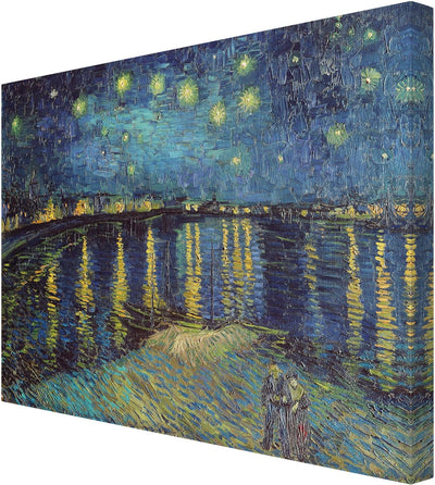 Bilderwelten Leinwandbild Vincent Van Gogh - Sternennacht über der Rhône Querformat 30 x 40 cm 30cm