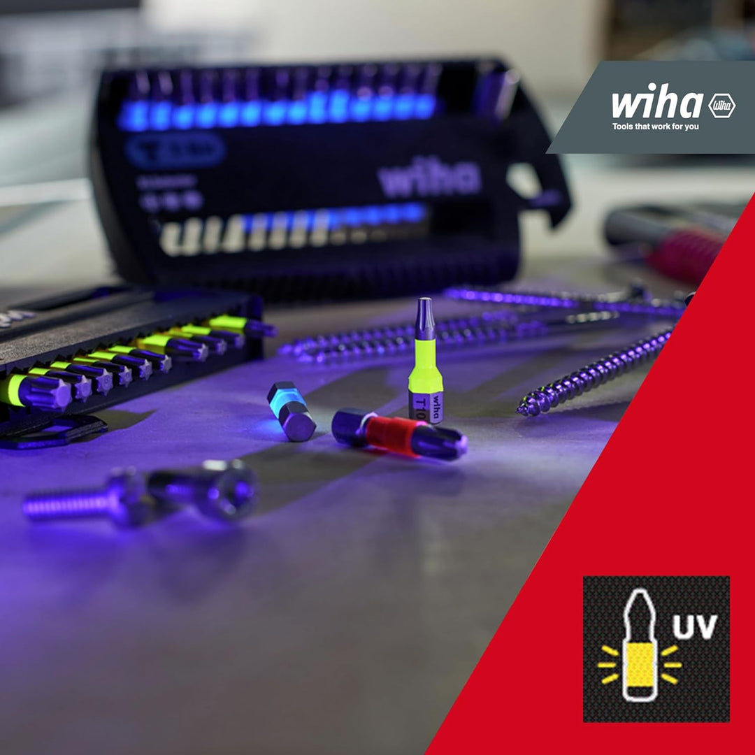 Wiha Bit Set XLSelector Y-Bit 31-tlg. I 25 mm I PH, PZ, TORX 1/4" C6,3 I magnetischer Bithalter I Ve