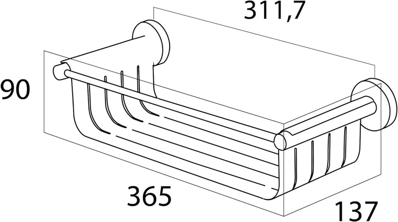 Tiger Boston Duschkorb gross, Duschablage aus gebürstetem Edelstahl Edelstahl Gebürstet Gross Single