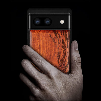 Carveit Handyhülle für Google Pixel 6a Case [Holz und TPU Silikon Hybrid hülle] Stossfeste Stossstan