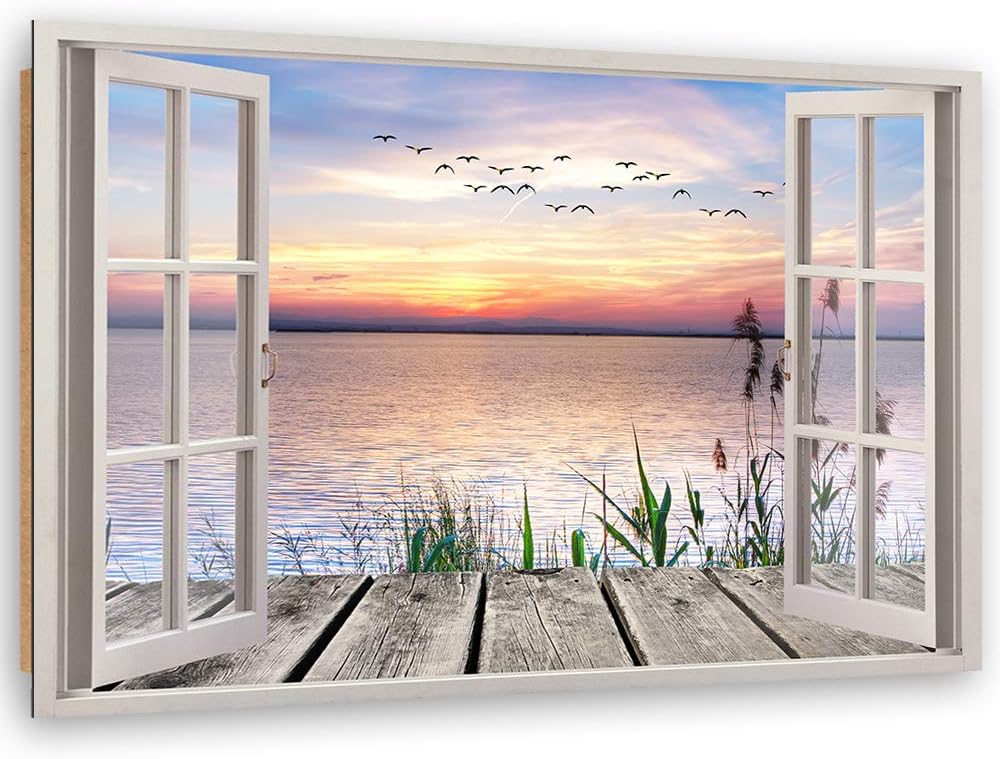 Feeby - Wandbilder Wohnzimmer 90x60 cm, Deko Paneel Bilder, Bilder für Schlafzimmer, Echter Gemalter