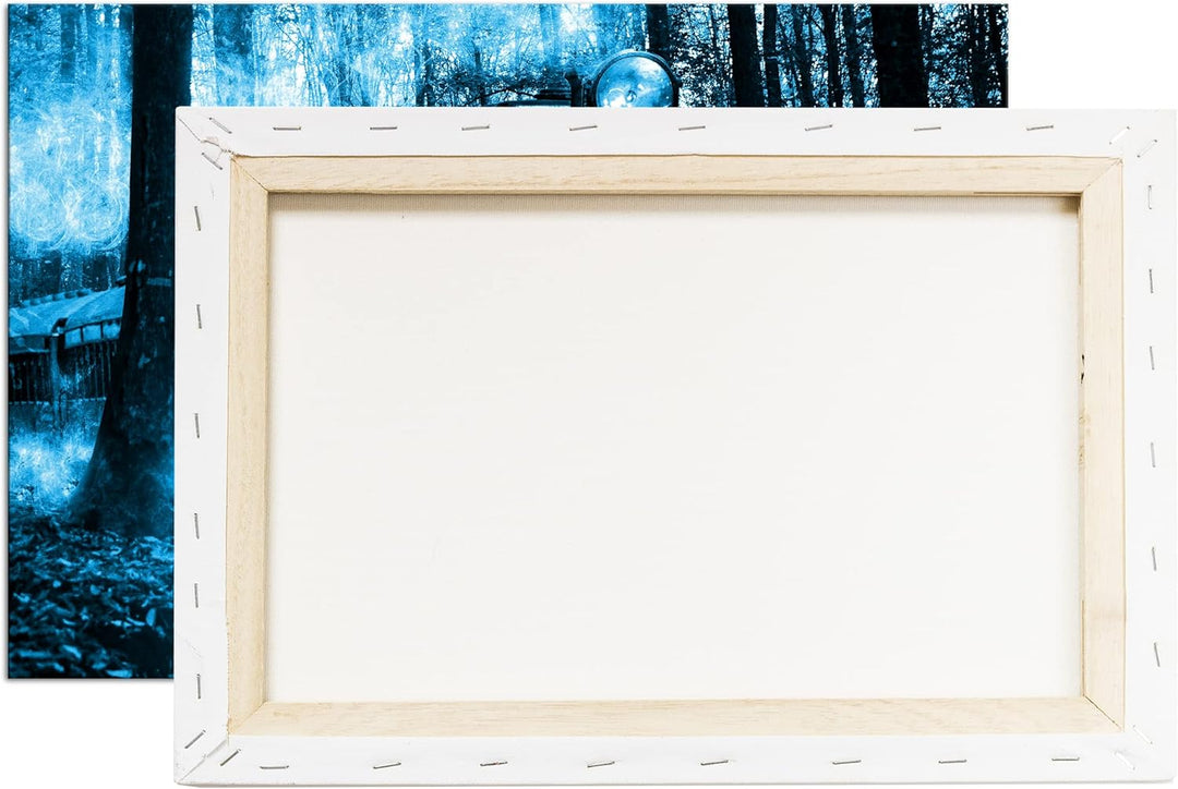 deyoli gewaltige Lokomotive im Wald Format 80x60 Effekt: Monocrome Blau als Leinwandbild, Motiv fert