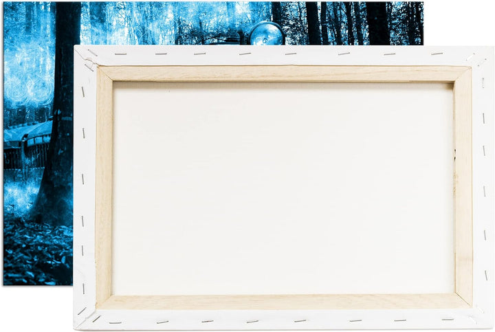 deyoli gewaltige Lokomotive im Wald Format 80x60 Effekt: Monocrome Blau als Leinwandbild, Motiv fert