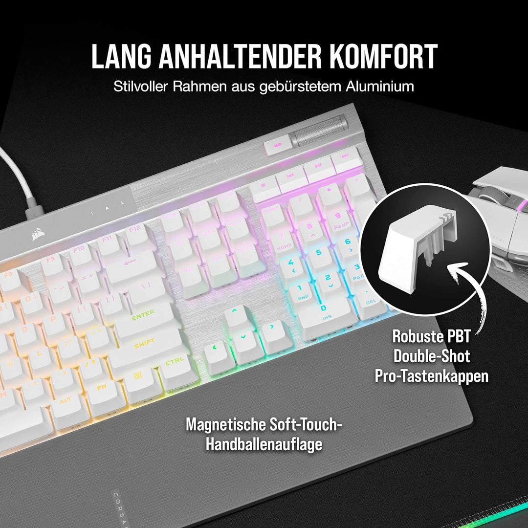 CORSAIR K70 PRO RGB Optisch-Mechanische Kabelgebundene Gaming-Tastatur - OPX Linear-Schalter - PBT D
