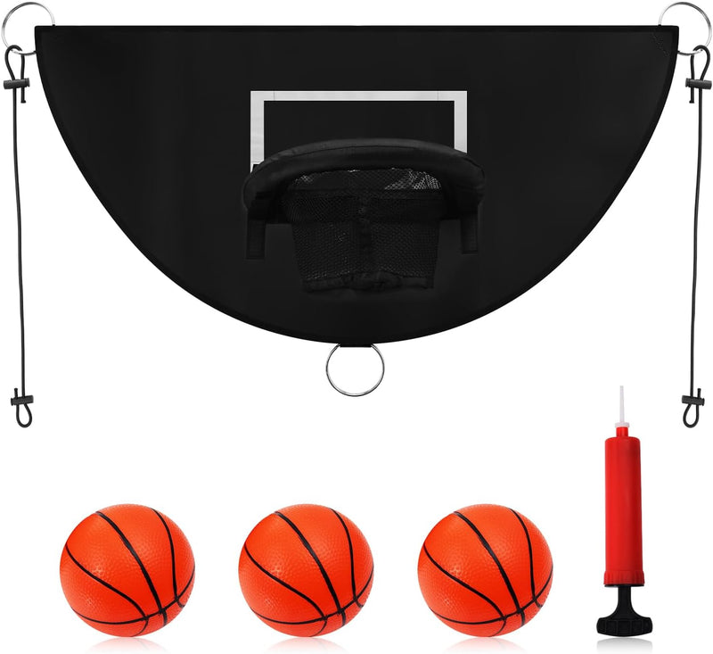 TOYMIS Trampolin Basketballkorb, Abreissrand zum Eintauchen TrampolinBasketballaufsatz mit Mini Bask