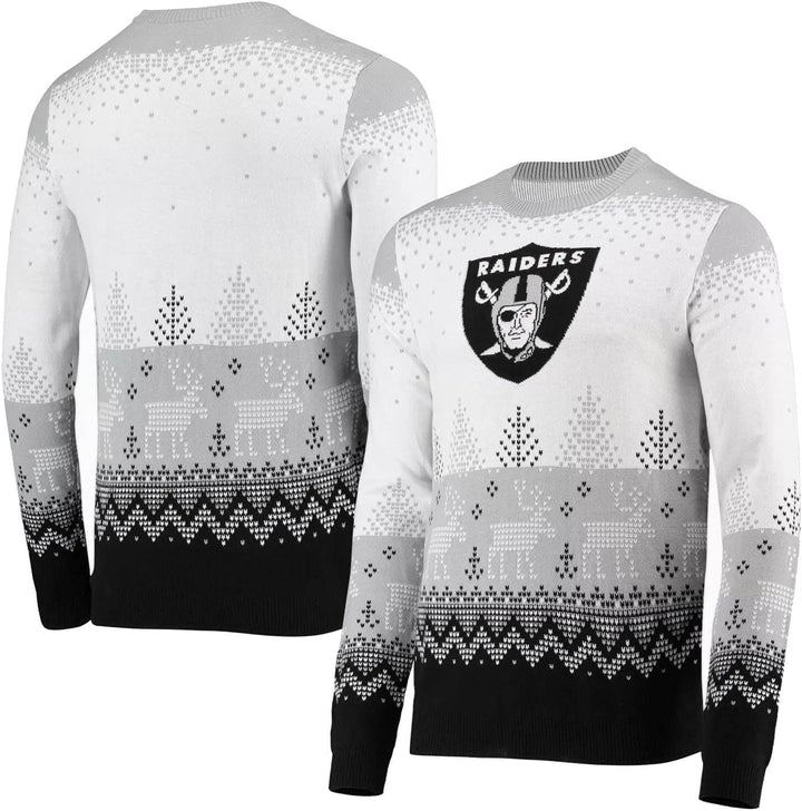 FOCO NFL Ugly Sweater Xmas Strick Pullover Las Vegas Raiders S Weiss, S Weiss