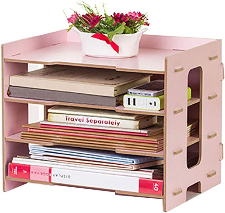 Dokumentenablage Holz, Schreibtisch Organizer Briefablage Ablagefächer Stapelbar Bürobedarf Papierab