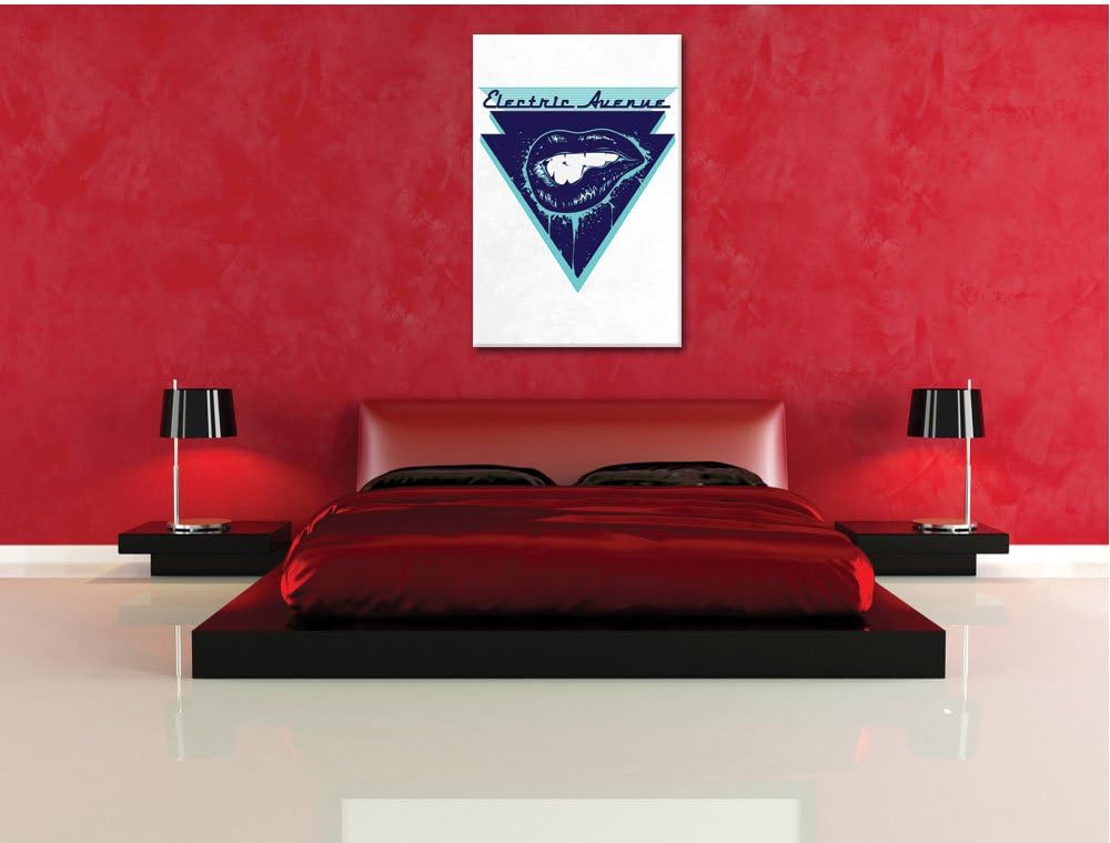 Pixxprint Electric Avenue White Bild auf Leinwand, XXL riesige Bilder fertig gerahmt mit Keilrahmen,