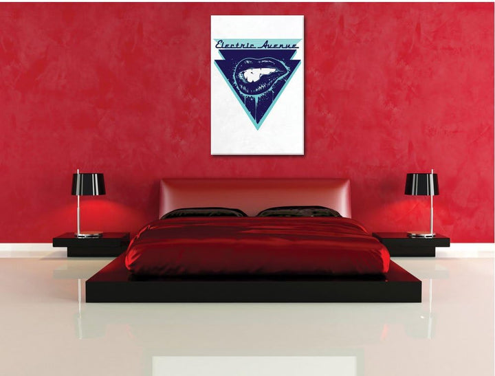 Pixxprint Electric Avenue White Bild auf Leinwand, XXL riesige Bilder fertig gerahmt mit Keilrahmen,