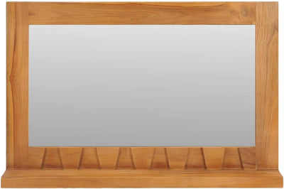 Tidyard Wandspiegel mit Regal Spiegel Kosmetikspiegel Flurspiegel Holzspiegel Badezimmerspiegel Gard