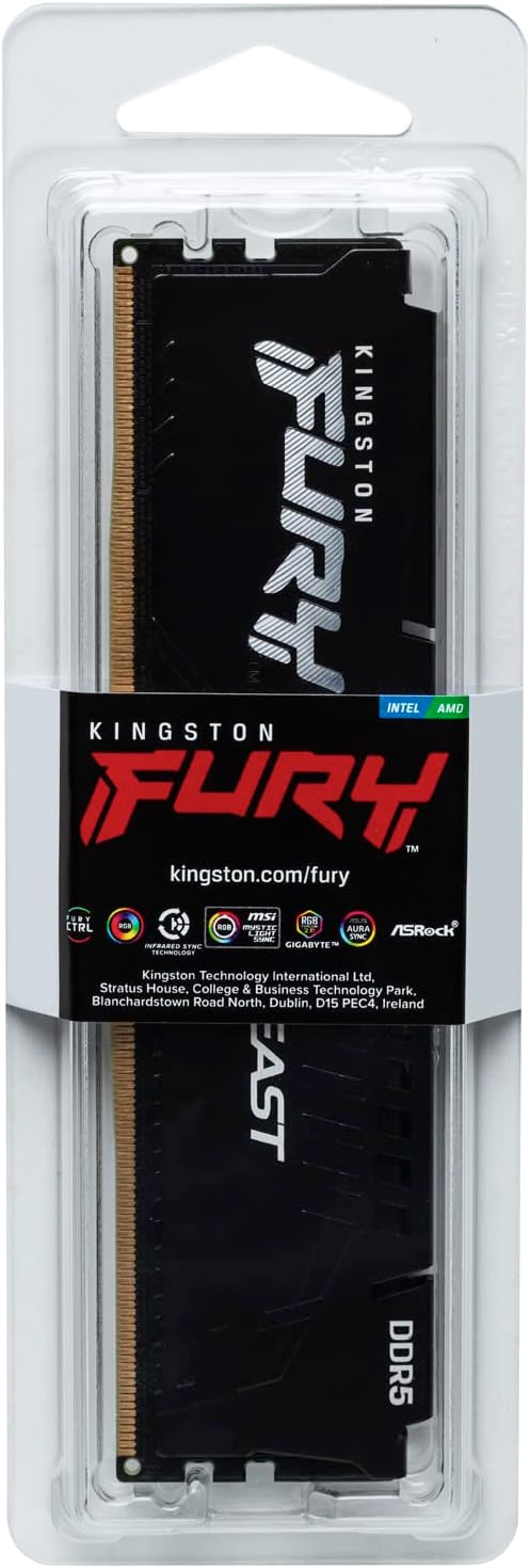 Kingston FURY Beast DDR5 8GB 5200MT/s DDR5 CL40 DIMM Desktop Gaming Speicher Einzelnes Modul - KF552