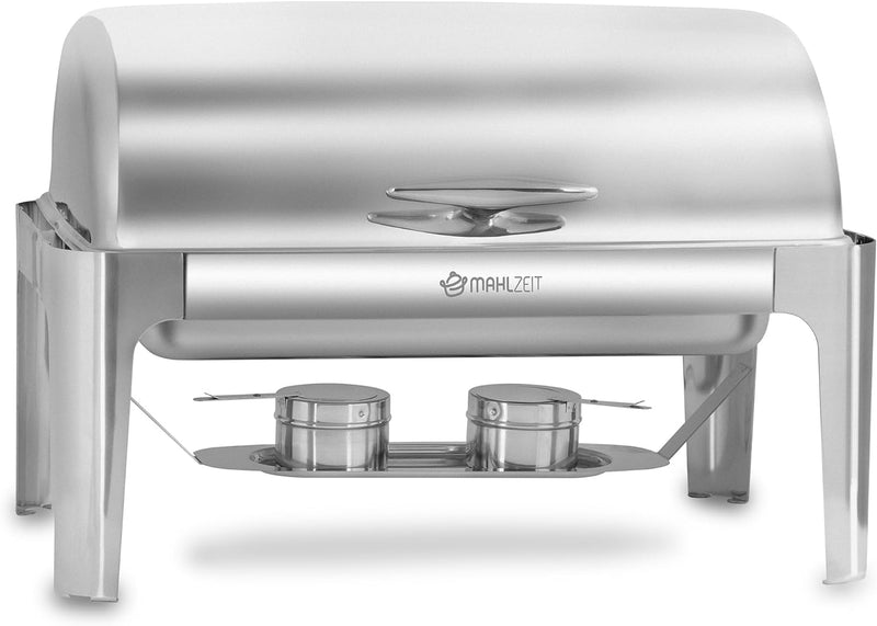 Mahlzeit Edelstahl Chafing Dish mit Rolltop 8 Liter | Speisenwärmer, Wärmebehälter, Bain Marie Recha