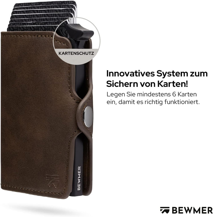BEWMER 1 Geschütztes Kartenetui | Slim Wallet für Männer und Frauen | Kartenhalter mit RFID-Schutz u