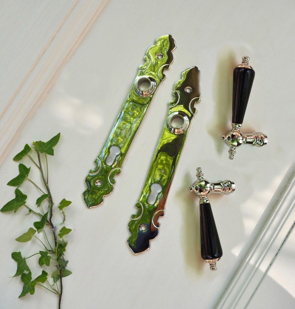 Antikas - Wie antik-PZ92 Haustür Klinkengarnitur in poliertem Nickel für Denkmalpflege