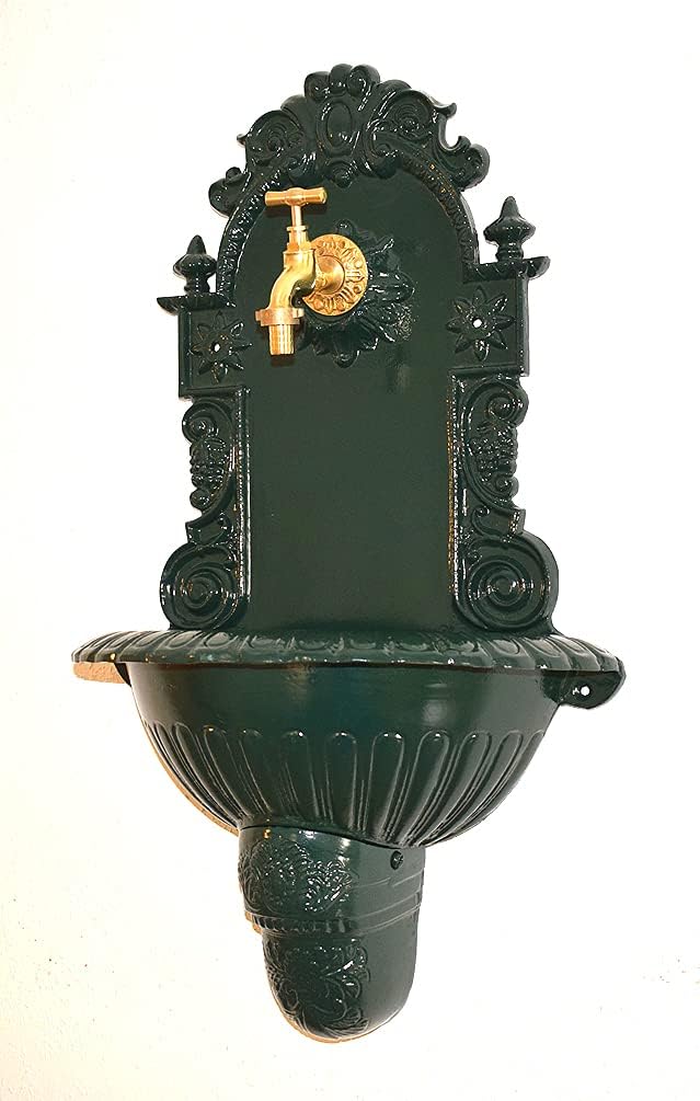 Wandbrunnen Graf von Gerlitzen Blumenampel Alu Bassena Wand Brunnen Kran Ablauf FOU2-G Kleiner kran